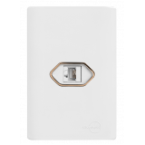 Cj Entrada RJ45 Horizontal (Rede Internet) 4x2 - Novara Branco C/ Ouro Rose